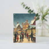 Vintage Christmas Illustration Feestdagenkaart (Staand voorkant)