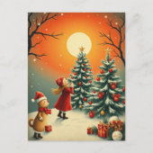 Vintage Christmas Illustration Feestdagenkaart (Voorkant)