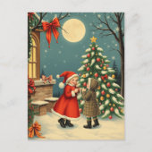 Vintage Christmas Illustration Feestdagenkaart (Voorkant)