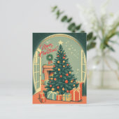 Vintage Christmas Illustration Feestdagenkaart (Staand voorkant)