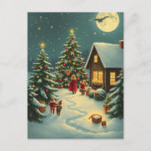 Vintage Christmas Illustration Feestdagenkaart (Voorkant)