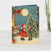 Vintage Christmas Illustration Kaart (Voorkant)