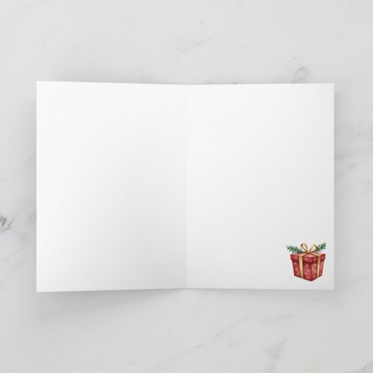 Vintage Christmas Illustration Kaart (Binnen)