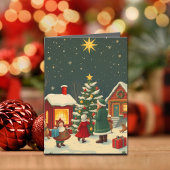 Vintage Christmas Illustration Kaart