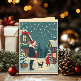Vintage Christmas Illustration Kaart