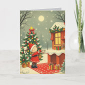 Vintage Christmas Illustration Kaart (Voorkant)