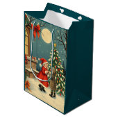 Vintage Christmas Illustration Medium Cadeauzakje (Voorkant Gekanteld)