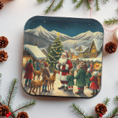 Vintage Christmas Illustration Papieren Bordje