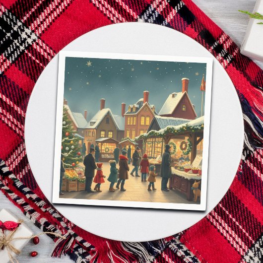 Vintage Christmas Illustration Servet