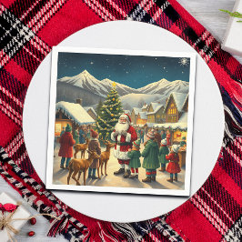 Vintage Christmas Illustration Servet