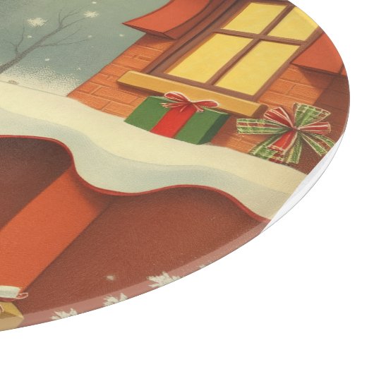 Vintage Christmas Illustration Snijplank (Hoek)