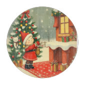 Vintage Christmas Illustration Snijplank (Voorkant)