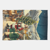 Vintage Christmas Illustration Theedoek (Horizontaal)