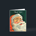 Vintage Christmas, Jolly Retro 50's Santa Claus Bedankkaart<br><div class="desc">illustratie Kerstvakantie afbeelding met een close-up van een vrolijke 50's retro Santa Claus glimlachend.</div>