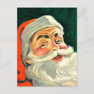 Vintage Christmas, Jolly Retro 50's Santa Claus Briefkaart