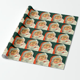 Vintage Christmas, Jolly Retro 50's Santa Claus Cadeaupapier
