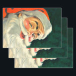 Vintage Christmas, Jolly Retro 50's Santa Claus Inpakpapier Vel<br><div class="desc">illustratie Kerstvakantie afbeelding met een close-up van een vrolijke 50's retro Santa Claus glimlachend.</div>