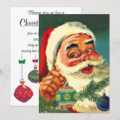 Vintage Christmas, Jolly Retro 50's Santa Claus Kaart (Voorkant / Achterkant)