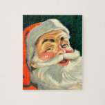 Vintage Christmas, Jolly Retro 50's Santa Claus Legpuzzel<br><div class="desc">illustratie Kerstvakantie afbeelding met een close-up van een vrolijke 50's retro Santa Claus glimlachend.</div>