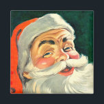 Vintage Christmas, Jolly Retro 50's Santa Claus Magneet<br><div class="desc">illustratie Kerstvakantie afbeelding met een close-up van een vrolijke 50's retro Santa Claus glimlachend.</div>