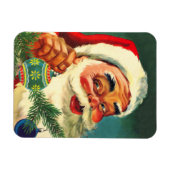 Vintage Christmas, Jolly Retro 50's Santa Claus Magneet (Horizontaal)