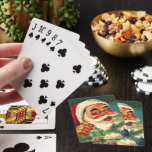 Vintage Christmas, Jolly Retro 50's Santa Claus Pokerkaarten<br><div class="desc">illustratie Kerstvakantie afbeelding met een close-up van een vrolijke jaren 50 retro Kerstman glimlachen en het houden van glazen bol kerstversieringen met een traditionele retro ontwerp.</div>