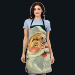 Vintage Christmas, Jolly Retro 50's Santa Claus Schort<br><div class="desc">illustratie Kerstvakantie afbeelding met een close-up van een vrolijke 50's retro Santa Claus glimlachend.</div>
