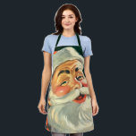 Vintage Christmas, Jolly Retro 50's Santa Claus Schort<br><div class="desc">illustratie Kerstvakantie afbeelding met een close-up van een vrolijke 50's retro Santa Claus glimlachend.</div>