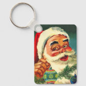 Vintage Christmas, Jolly Retro 50's Santa Claus Sleutelhanger (Voorkant)