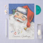 Vintage Christmas, Jolly Santa Claus with Music Tissuepapier (Craft)