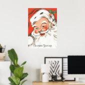 Vintage Christmas, Jolly Santa Claus with Smile Poster (Thuiskantoor)