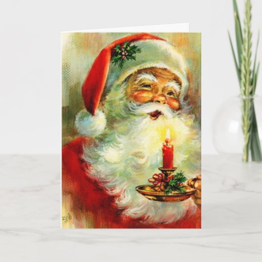 Vintage Christmas ~ Jolly Santa Kaart (Voorkant)