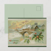 Vintage Christmas Joys Winter Scene Briefkaart (Voorkant / Achterkant)