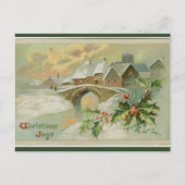 Vintage Christmas Joys Winter Scene Briefkaart (Voorkant)