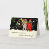 Vintage Christmas Kaart Carolers (Voorkant)