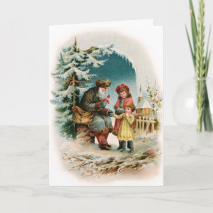 Vintage Christmas Kaart - Duitse Kerstman