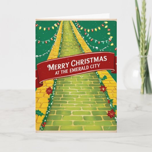 Vintage Christmas Kaart Emerald City (Voorkant)