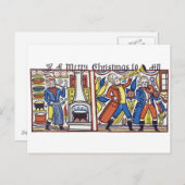 VINTAGE CHRISTMAS-KAART FEESTDAGENKAART (Voorkant / Achterkant)