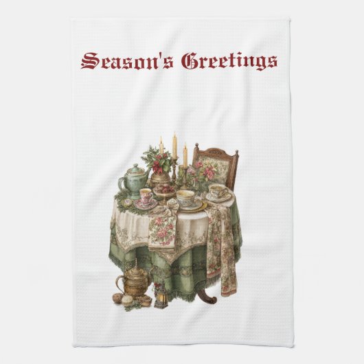 Vintage Christmas Kitchen Towel Collection Theedoek (Verticaal)