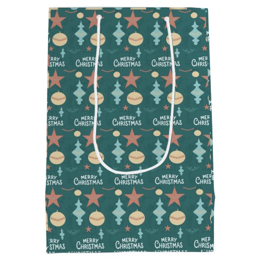 Vintage Christmas Medium Cadeauzakje (Achterkant)