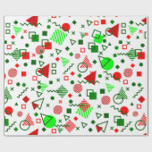 Vintage Christmas Memphis 1990 Wit Cadeaupapier (Vlak)