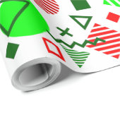 Vintage Christmas Memphis 1990 Wit Cadeaupapier (Rol Hoek)