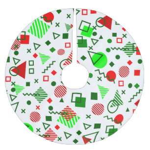 Vintage Christmas Memphis 1990 Wit Kerstboom Rok