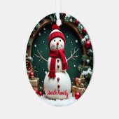 Vintage Christmas - Metal Circle Ornament (Voorkant links)