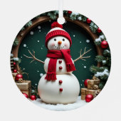 Vintage Christmas - Metal Circle Ornament (Achterkant)