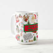 Vintage Christmas Monogram Naam | Koffiemok (Voorkant links)