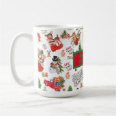 Vintage Christmas Monogram Naam | Koffiemok (Links)