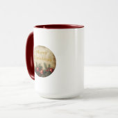 Vintage Christmas Mug – Classic Red & Green Cup Mok (Voorkant links)