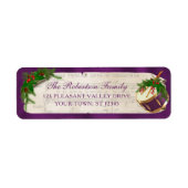 Vintage Christmas Music Drum Return Address Etiket (Voorkant)