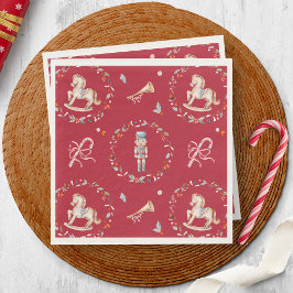 Vintage Christmas Napkin with Soldier Servet